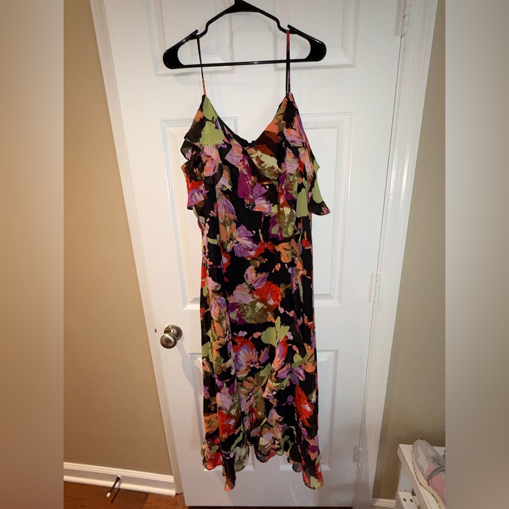 NWT London Times Petite Floral-Print Cold Shoulder Maxi Dress Size: 20W - Picture 8 of 16